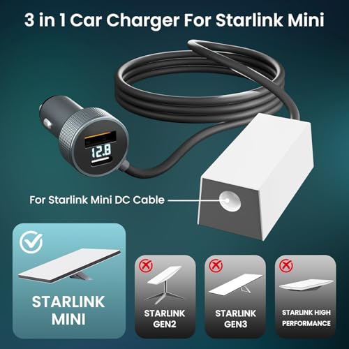 Starlink Mini Car Adapter 3-in-1, 12–36V to 36V Step Up Converter DC Power Cable with Digital Voltage Display, USB-C PD 45W & USB-A QC 18W Ports, Cigarette Lighter for Cars/RVs/Trucks by daboot - Used condition - Image 2