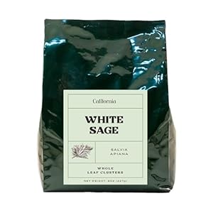 White Sage – 100% Pure California Whole Leaf Clusters – Sustainably Harvested, 8 Ounces