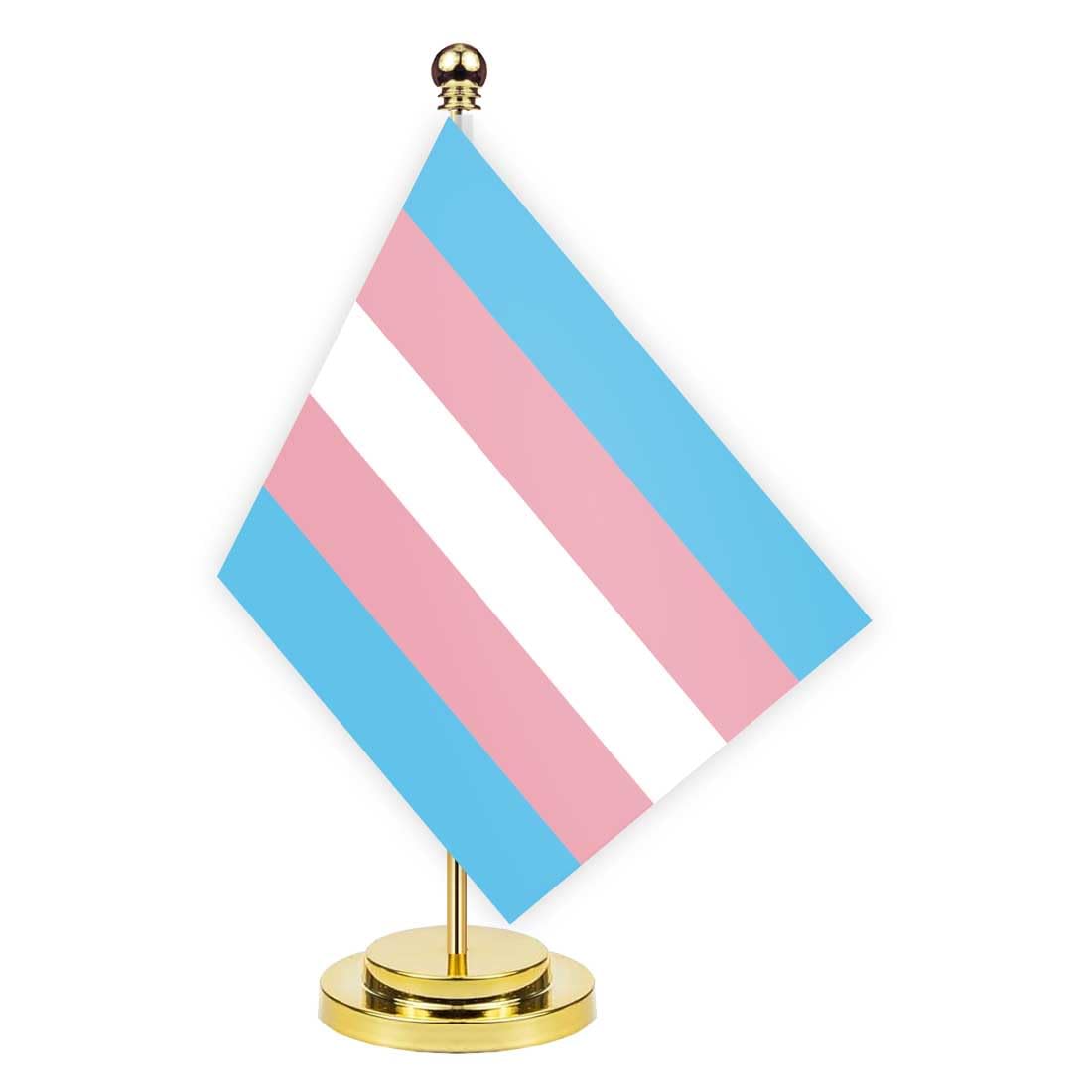 Transgender Desk Flag,12 inch Small LGBTQ Indoor Banner,Small Printing Decor For Office Home Classroom Table