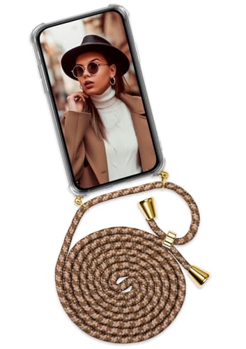 Coque cordon Samsung Galaxy S23 antichoc chaîne beige
