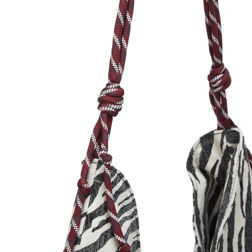 Bolso Tote Grande de Lona con Estampado Cebra para Mujer miniatura 5