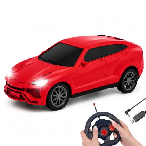 Image of Gooyo GY-448JM Rechargeable Remote Control Car Toy | Red Color, Power Source: Lithium Rechargeable Battery for Car (Included) & 2xAA Battery for Remote Controller (Not Included)