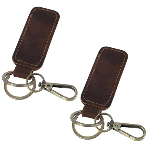 Image of Jack&Chris Genuine Leather Car Keychain, Universal Key Fob Keychain, Leather Key Chain Holder for Men and Women, JC306