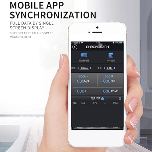Testeur de vitesse de tir Bluetooth avec affichage synchronisé sur application