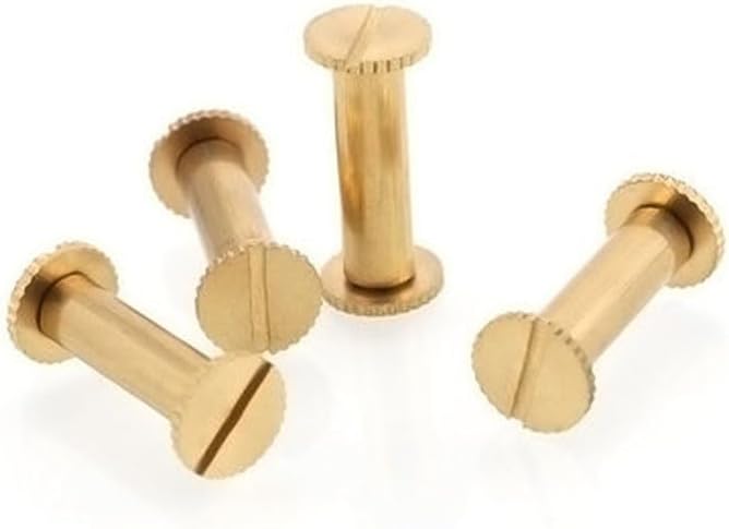 M5 Brass Nails Rivet Slotted Album binding Screw Ledger peg Account book docking Recipe Screws 6-30mm Length - (Number of Pcs: M5x30mm(2pcs))