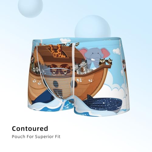 Boys' Cotton Boxer Brief Soft Underwear-Animals On Noah'S Ark4