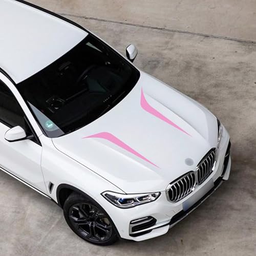 Image of TOMALL 2pcs 39 inch Car Hood Stripe Sticker for Car Auto Racing Sport Body Side Stripe Decal Skirt Roof Hood Bumper Stripe Decal Universal Vinyl Modified Decal Decoration for SUV Off-Road Vehicles (Pink)