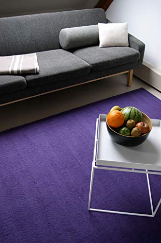 floor factory Moderner Designer Wollteppich Loft Purple violett 140x200cm - Reine Wolle in...