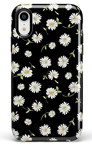 Casely iPhone XR Case | Daisy Daydream | Black Floral | Bold Protective Design