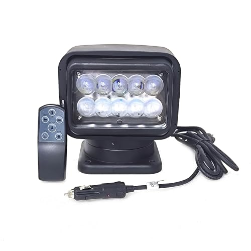 Led Search Light 6 Inch 50W 360 Degrees Rotating Remote Control 9-32V Work Lamp Spot Driving Lamps Fog Lights Offroad Lights Hunting SUV ATV 4X4 Truck Boat Camping Fishing Exploring Lighting