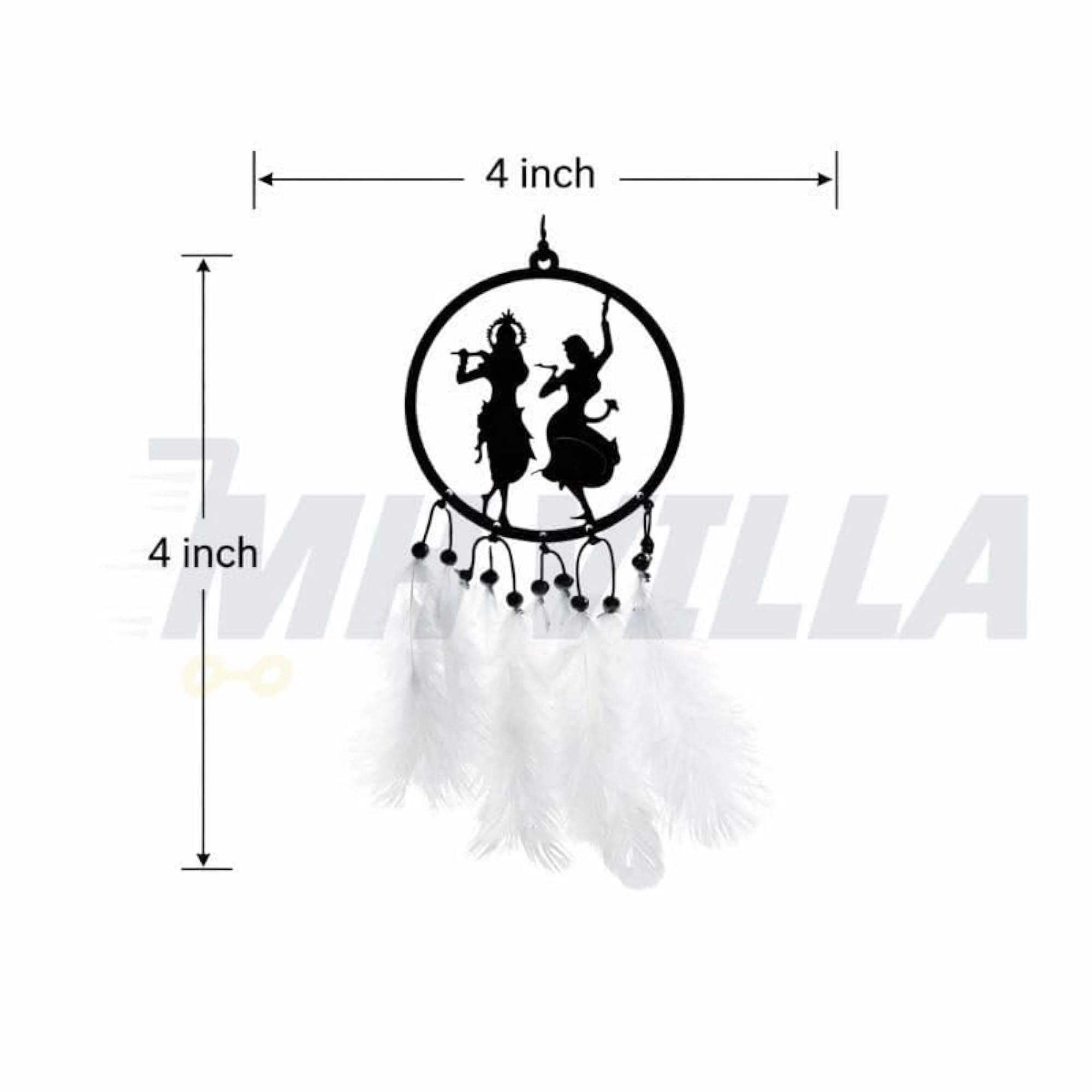 Radha-Krishna Dream Catcher for Rearview Charm