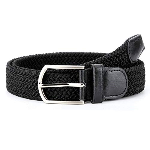 Veteran Stretchable braided cotton belt for women, ladies belt, Black,and Blue, color Combo of 2 pcs(Stretch Belt-07) 2