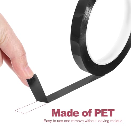 PATIKIL Whiteboard Tape 16mm 5/8 Breite Künstlerband Trockenabwischbare Pinnwand Pin Stripes Dünnes Band Für Grafiken Diagramme Raster Zeichnen Elektrische Markierung Schwarz