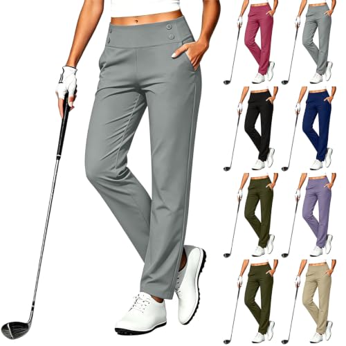 Image of Trousers for Women UK High Waisted Stretchy Lightweight Yoga Pants Gray