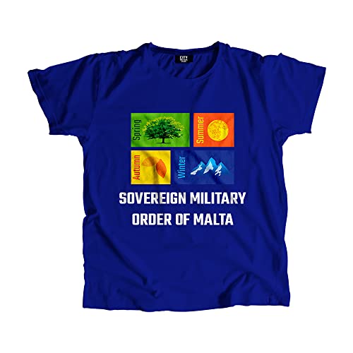 T-shirt Ordre de Malte haut de gamme en coton bleu roi durable