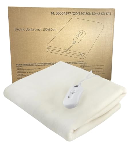 Coperta Elettrica Termica in Poliestere Coprimaterasso Scaldaletto Elettrico con Telecomando 3 Livelli Termocoperta Scalda Letto 3 Impostazioni Calore 150 x 80 cm Letto Singolo
