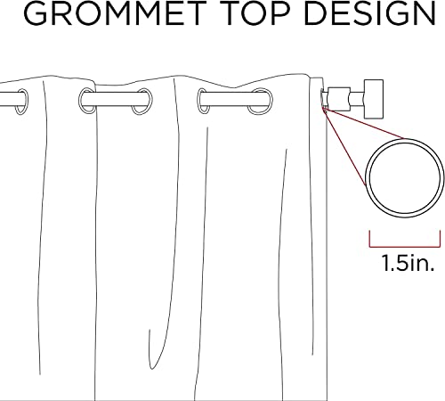 Sun Smart Bentley Total Blackout Curtains Window, Ogee Knitted Jacquard, Grommet Top Living Room Decor, Thermal Insulated Light Blocking Drape For Bedroom And Apartments 50X95, Ivory #TOP6