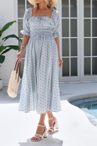 Image of R.Vivimos Women Summer Half Sleeve Cotton Ruffled Vintage Elegant Backless A Line Flowy Long Dresses