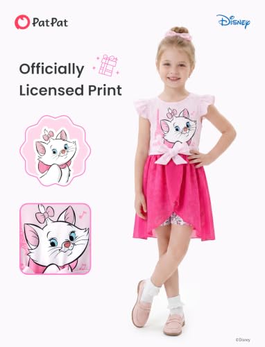 Image of Disney Princess Frozen Elsa Minnie Mouse Stitch Toddler Girl Romper With Skirt Overlay Summer Jumpsuit with Bow 2-6 Years