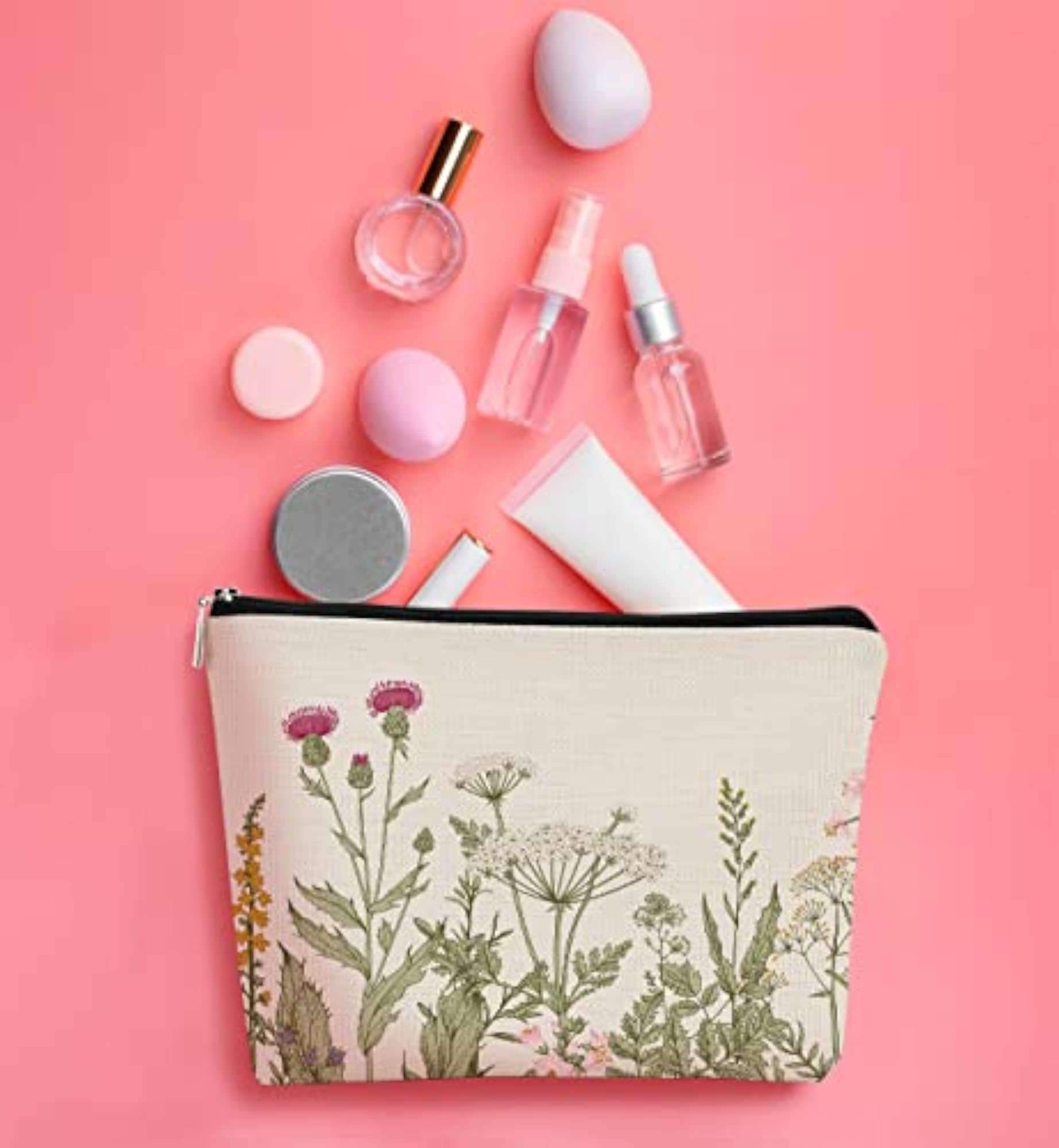 Floral Makeup Bag, Vintage Style Gift Organizer