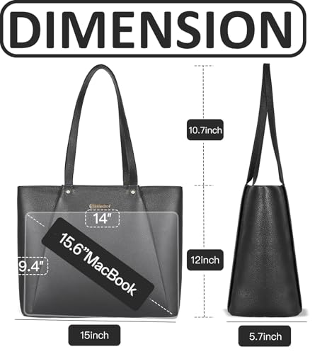 Blofinche Genuine Leather Tote Bag for Women,15.6 Inch Laptop Bag, Large Work Purse for Office Travel Commuter4