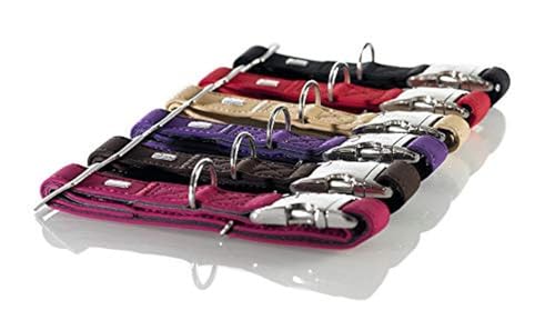 HUNTER SOFTIE ALU-STRONG Hundehalsung, Hundehalsband, Kunstleder, Aluminium Klickverschluss, M, himbeer