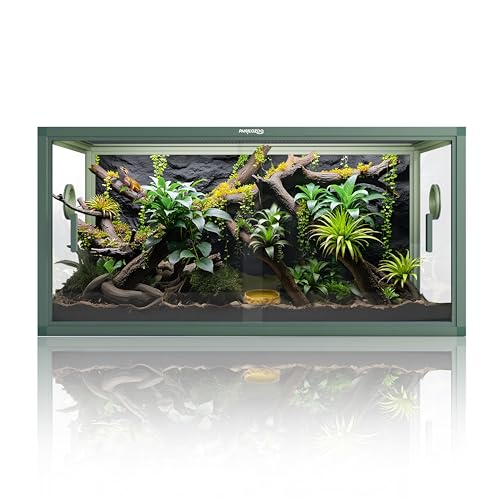 Phailozoo 50 Gallon Bearded Dragon Tank, Reptile Enclosure for Easy Maintenance, Front Opening Reptile Tank with Top Screen Ventilation & Glass Sliding Door 36''x18''x18''