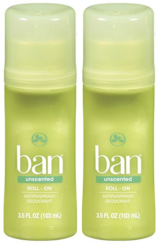 Ban Roll-On Deodorant, Unscented - 3.5 oz - 2 pk