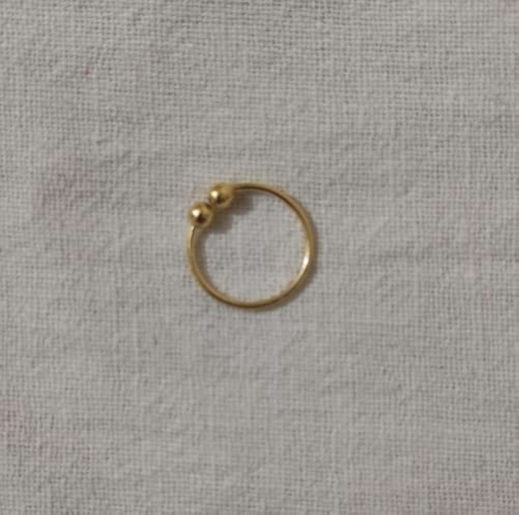 Gold-Plated Nose Ring with Beads