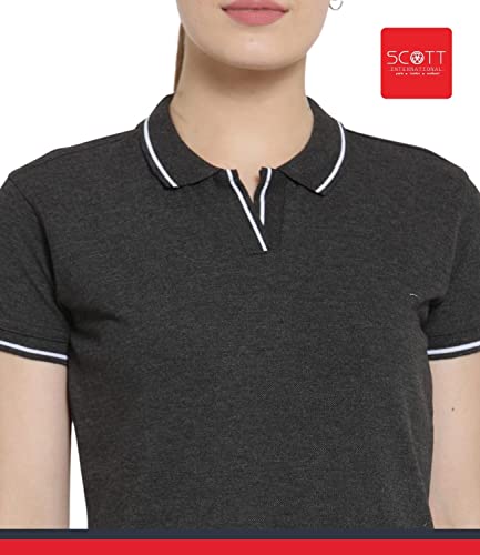 Image of Scott International Women's Regular Fit 100% Pure Organic Cotton Polo T-Shirt | Womens Polo Collar Neck T-Shirt | Cotton Plain Polo Neck Half Sleeve T-Shirt | Tshirts for Women