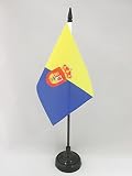 BANDERA de MESA de GRAN CANARIA 15x10cm - BANDERINA de DESPACHO ISLAS CANARIAS - LAS PALMAS 10 x 15 cm - AZ FLAG