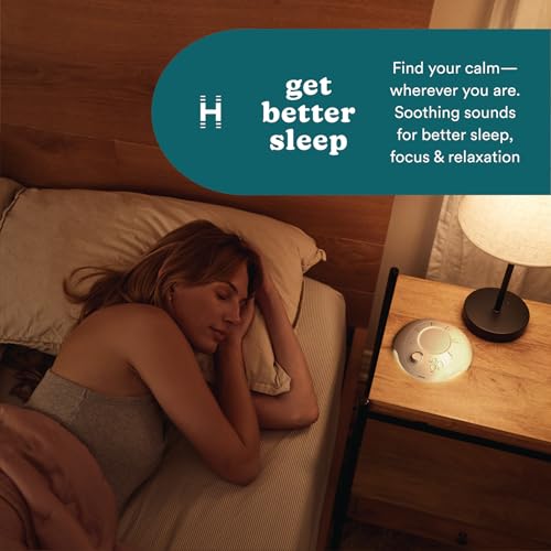 homedics sleep better portable sound machine night light12 soothing sounds including white noise rain and thunderstorm ultra-portable design auto-off timer ideal for travel amp baby sleep cream