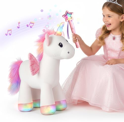 iPlay, iLearn Plush Magic Unicorn Toy W/Remote Control Fairy Magi...