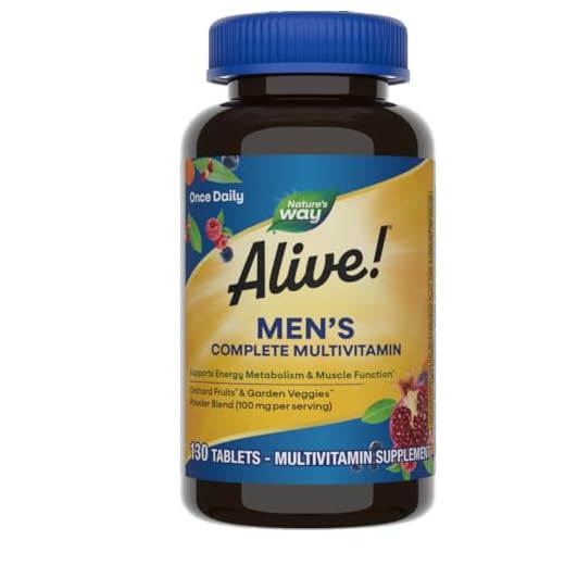 Nature's Way Alive! Men's Complete Daily Multivitamin, Supports Energy Metabolism & Muscle Function*, with B-Vitamins, Gluten Free, 130 Tablets (Packaging May Vary)