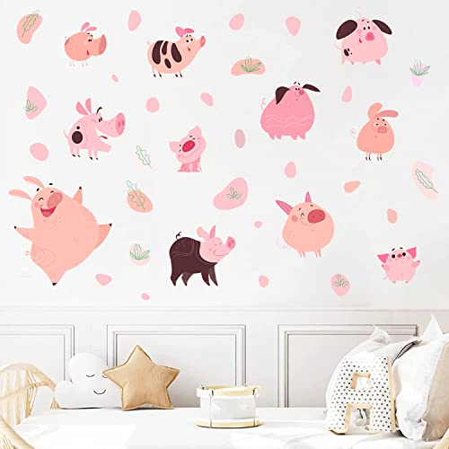 Sticker vinilo decorativo set cerdo caricatura 4 hojas miniatura 7