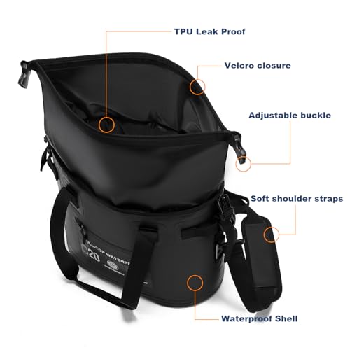 Image of Vogano Soft Cooler Bag - Insulated Leak-Proof Cooler Bag with Roll-Top Waterproof Seal ,Portable Ice Chest for Camping, Beach, Travel, Picnics ,12HR Cold Retention