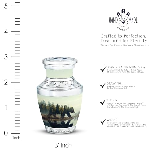 Image of Bear Urn - Small Urn for Ashes - Cremation Urns for Burial - Cremation Urns for Human Ashes Adult Female - Cremation Urns for Adult Ashes Women (3 inch Pack of 4)