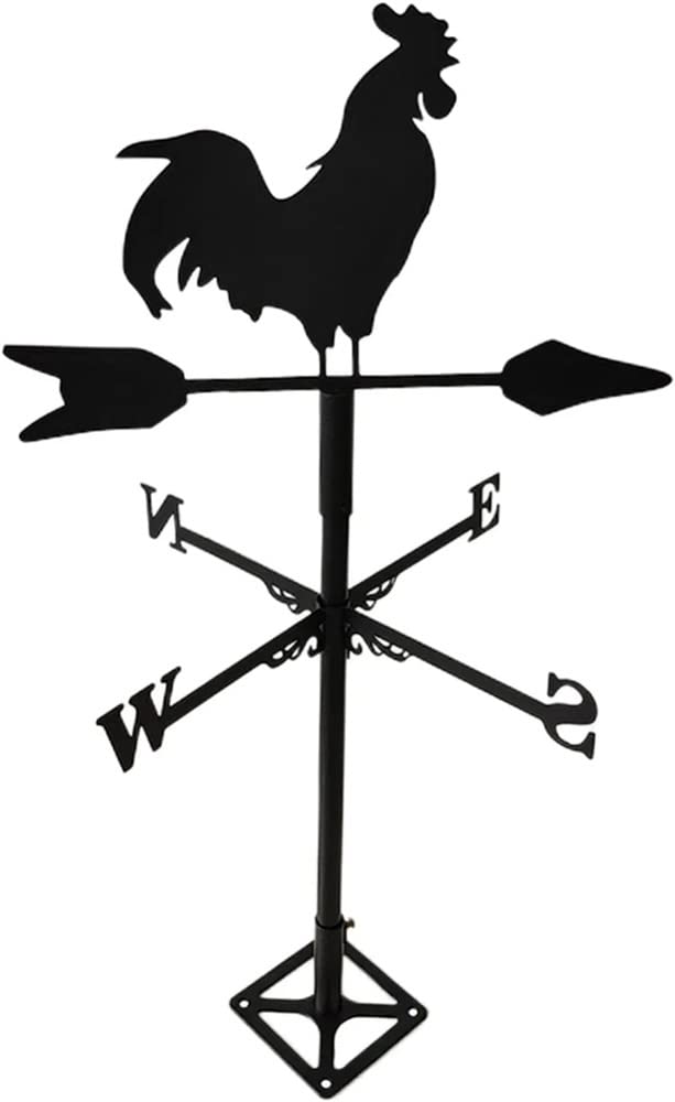 WIQUYBML Rooster Shape Weathervane Roof Mount Weather Vane Outdoor Scene(Standing Rooster)
