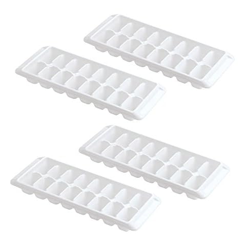 Kitch Easy Release White Ice Cube Tray, 16 Cube Trays (Pack of 4) (4 Pack - 64 Cubes) Cover