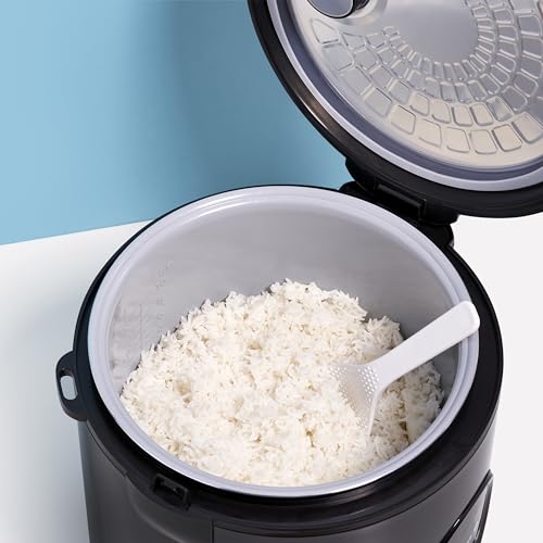 REISHUNGER Rice Cooker & Rice Steamer with Keep-Warm Function, Black (1.2 litres - 6.5 cups) - For 1-6 People - Quick Preparation Without Burning - Ceramic Coating incl. Steamer Insert - Image 6