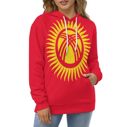 Sweat à capuche drapeau Kirghize de qualité supérieure, pull à manches longues pour homme - 5