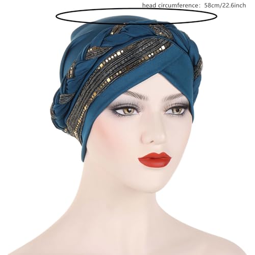 Generic African Women Turban Cap Cancer Chemo Beanies Cap Stretchy Elastic Headscarf Vintage Soft Headwraps4