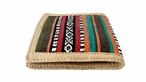 Natural Hemp and Gheri made Bi-Fold slim wallet. Thin and Stylish sweat resistance. Multiple Card slots pockets, Unique Hand Made Craftmanship.4