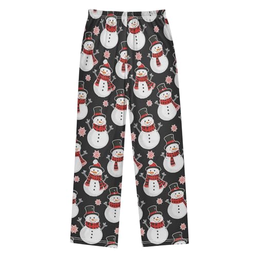 Christmas Pajama Pants Snowman Christmas Black Long Sleep Pants Lounge Bottoms2