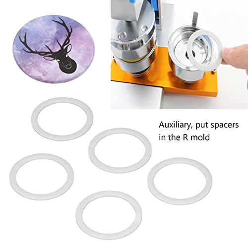 5 Stück Abzeichen Maschine Dichtung Abzeichen Maschine Form Dichtung passende Ersatz Abstandshalter Hilfswerkzeug (58 mm)