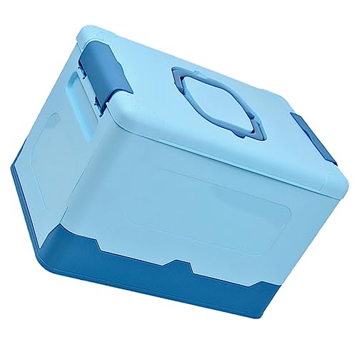Ipetboom Caja Caja de Almacenamiento portátil Multi Cesta de Almacenamiento Plegable maletín Organizador de Maquillaje jugueteros organizadores contenedor de Almacenamiento el plastico Blue