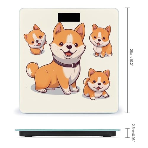 Báscula digital para baño con diseño de perro Shiba Inu 400 lb miniatura 2