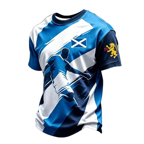 Genérico Camisetas Futbol Hombre,Camiseta De FúTbol De Inglaterra Y Escocia para Aficionados A Ambos Equipos: Camiseta CláSica De Cuello Redondo para Partidos Y para Uso Diario