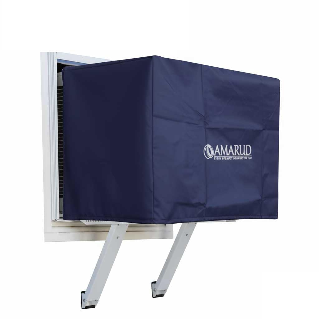 Amarud Window AC Cover Waterproof | Polyester Fabric | Navy Blue | Compatible with All Brands (NavyBlue, For 2 Ton Unit)