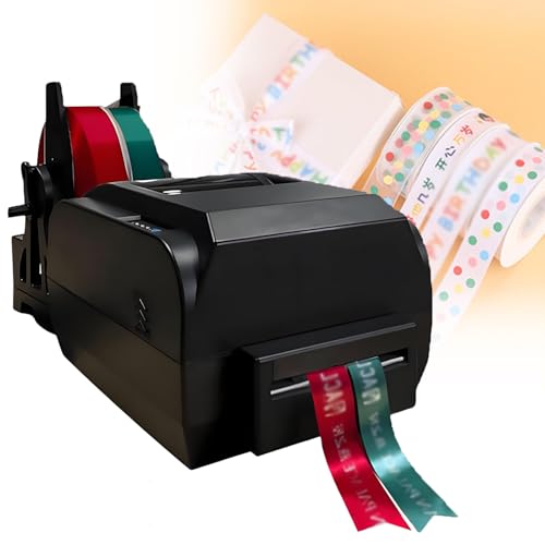QuinteZhenTially DIY Digital Satin Ribbon Printer,Satin Ribbon Printing Machine,200 Dpi Digital Ribbon Printer Thermal Label Printer,Speed 150mm/S,for Print Simple Text,Patterns,Logos DoubleRow